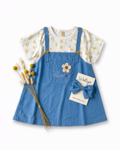 Daisy Denim Pinafore Set