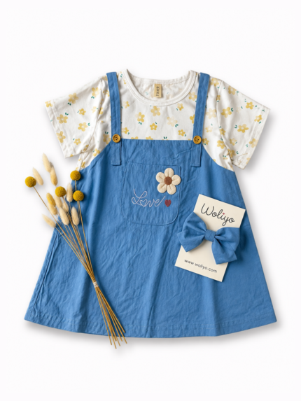 Daisy Denim Pinafore Set
